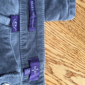 NYDJ Marilyn Straight Leg 14 Gray Corduroy Jeans